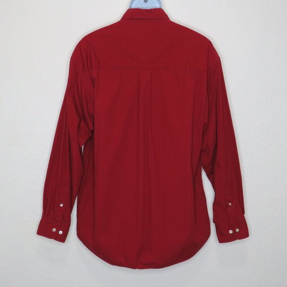 Haggar* Men's Long Sleeve Button Down Curved Hem Single Pocket Shirt~ Size Large - Picture 2 of 10